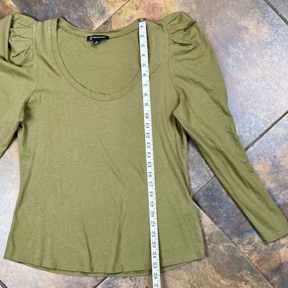 INC International Concepts Army Green Puff Long Sleeve Tee Shirt XL - Picture 3 of 10
